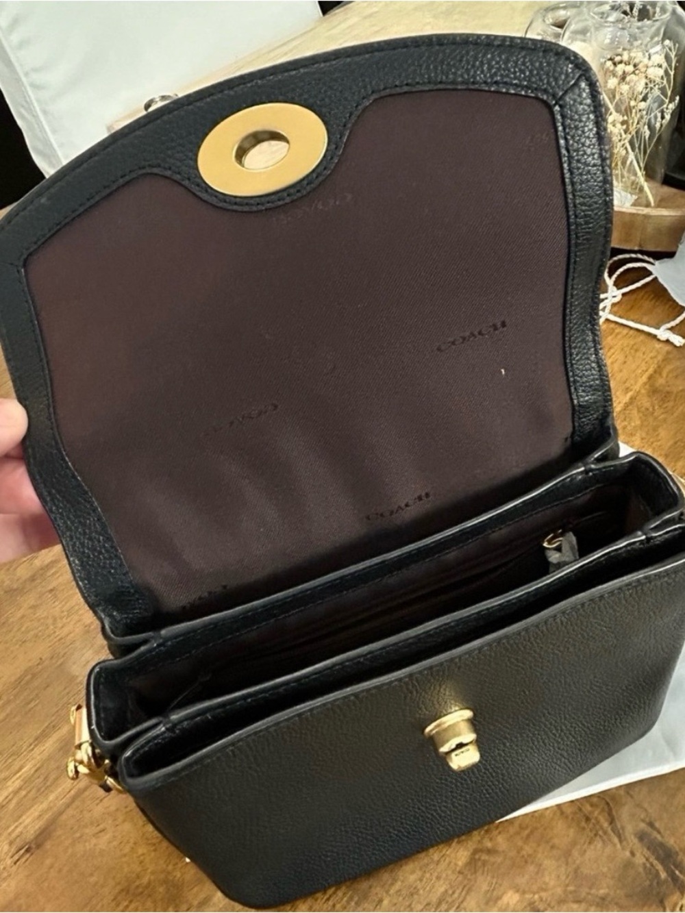 Coach Black Pebbled Leather Cassie Crossbody with Gold Hardware - Picture 8 of 10